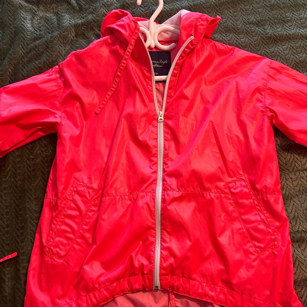American Eagle - Reflective neon pink/salmon windbreaker